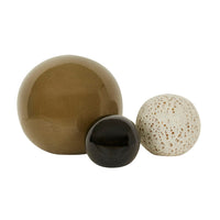 GlobeWest Hanson Orb Set of 3 Sculptures - Terra Multi