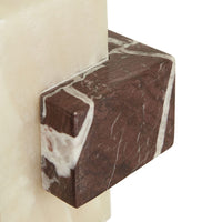GlobeWest Rufus Block Set of 2 Bookends - Rosso Marble - Mango Onyx