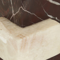 GlobeWest Rufus Block Set of 2 Bookends - Rosso Marble - Mango Onyx