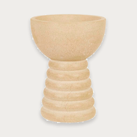 GlobeWest Rufus Column Goblet Bowl - Matt Butterscotch