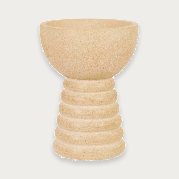 GlobeWest Rufus Column Goblet Bowl - Matt Butterscotch