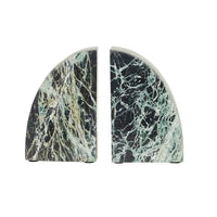 GlobeWest Rufus Curve Set of 2 Bookends - Spider Green Marble