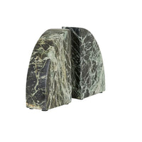 GlobeWest Rufus Curve Set of 2 Bookends - Spider Green Marble