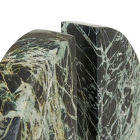 GlobeWest Rufus Curve Set of 2 Bookends - Spider Green Marble