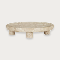 GlobeWest Rufus Dasha Footed Bowl - Travertine