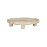 GlobeWest Rufus Dasha Footed Bowl - Travertine