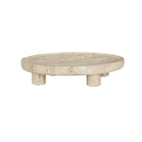 GlobeWest Rufus Dasha Footed Bowl - Travertine
