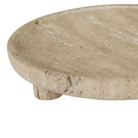 GlobeWest Rufus Dasha Footed Bowl - Travertine