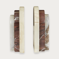 GlobeWest Rufus Ellery Set of 2 Bookends - Blush Mixed Marble