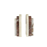 GlobeWest Rufus Ellery Set of 2 Bookends - Blush Mixed Marble