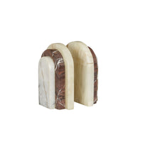 GlobeWest Rufus Ellery Set of 2 Bookends - Blush Mixed Marble