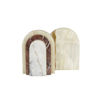 GlobeWest Rufus Ellery Set of 2 Bookends - Blush Mixed Marble