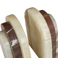 GlobeWest Rufus Ellery Set of 2 Bookends - Blush Mixed Marble