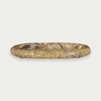 GlobeWest Rufus Float Oval Tray - Brown Vein Marble