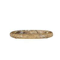 GlobeWest Rufus Float Oval Tray - Brown Vein Marble