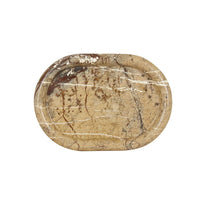 GlobeWest Rufus Float Oval Tray - Brown Vein Marble