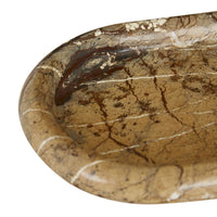 GlobeWest Rufus Float Oval Tray - Brown Vein Marble