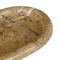 GlobeWest Rufus Float Oval Tray - Brown Vein Marble