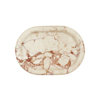 GlobeWest Rufus Float Oval Tray - Pink Lagoon Marble