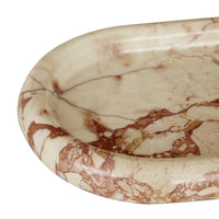 GlobeWest Rufus Float Oval Tray - Pink Lagoon Marble