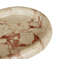 GlobeWest Rufus Float Oval Tray - Pink Lagoon Marble