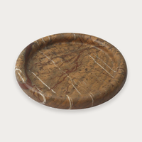 GlobeWest Rufus Float Round Tray - Brown Vein Marble