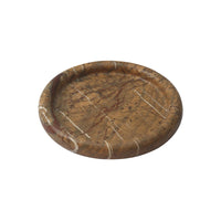 GlobeWest Rufus Float Round Tray - Brown Vein Marble