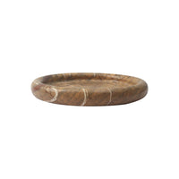 GlobeWest Rufus Float Round Tray - Brown Vein Marble