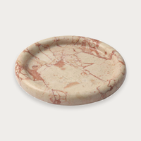 GlobeWest Rufus Float Round Tray - Pink Lagoon Marble