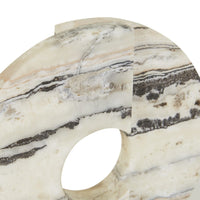 GlobeWest Rufus Halo Sculpture - Multi Travertine - Black Marble
