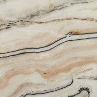 GlobeWest Rufus Halo Sculpture - Multi Travertine - Black Marble