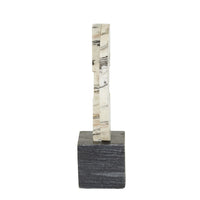 GlobeWest Rufus Halo Sculpture - Multi Travertine - Black Marble