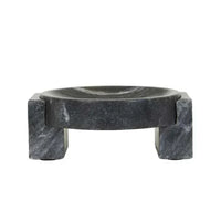 Rufus Hedra Bowl black marble sculptural geometric design polished solid stone centerpiece