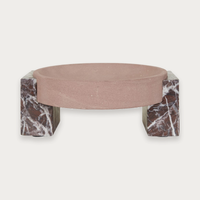 GlobeWest Rufus Hedra Bowl - Rosso Marble - Red Sandstone