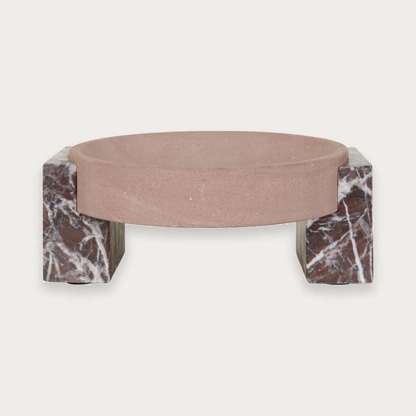 GlobeWest Rufus Hedra Bowl - Rosso Marble - Red Sandstone