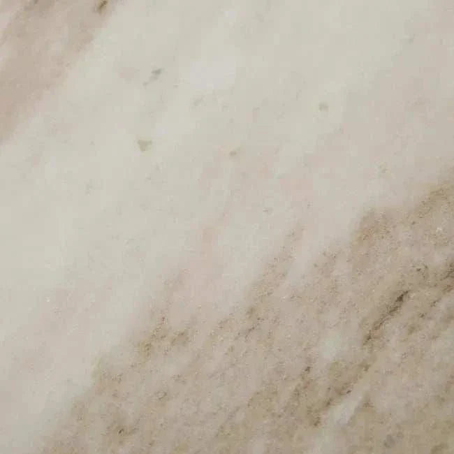 Close-up of polished oat marble surface texture of GlobeWest Rufus Indra Bowl