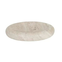 GlobeWest Rufus Indra Bowl in polished oat marble with rounded elevated shape for indoor decor