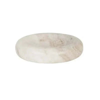 GlobeWest Rufus Indra Bowl in polished oat marble with rounded elevated shape for indoor decor