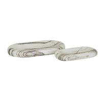 GlobeWest Rufus Indra Pill Shallow Bowl - Zebra Marble