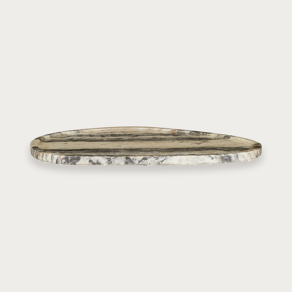 GlobeWest Rufus Irregular Oval Tray - Multi Travertine