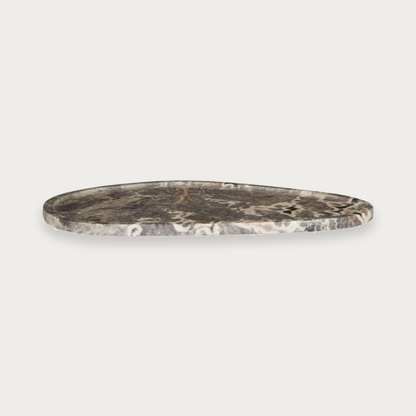 GlobeWest Rufus Irregular Oval Tray - Tawny Marble