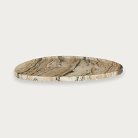 GlobeWest Rufus Irregular Round Tray - Multi Travertine