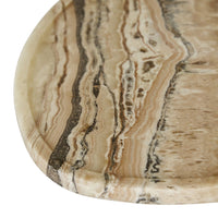 GlobeWest Rufus Irregular Round Tray - Multi Travertine