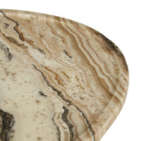 GlobeWest Rufus Irregular Round Tray - Multi Travertine