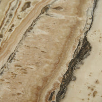 GlobeWest Rufus Irregular Round Tray - Multi Travertine