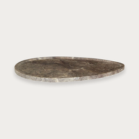 GlobeWest Rufus Irregular Round Tray - Tawny Marble