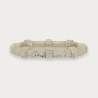 GlobeWest Rufus Link Oval Tray - Oat Marble