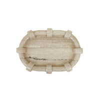 GlobeWest Rufus Link Oval Tray - Oat Marble