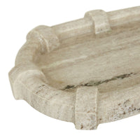 GlobeWest Rufus Link Oval Tray - Oat Marble