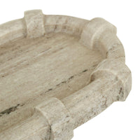 GlobeWest Rufus Link Oval Tray - Oat Marble